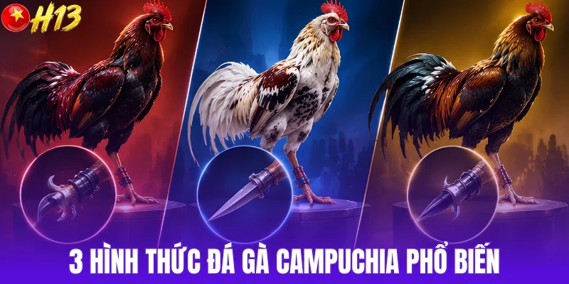 3 kiểu đá gà Campuchia phổ biến