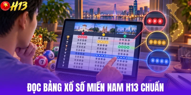 Cách đọc bảng xổ số miền Nam H13