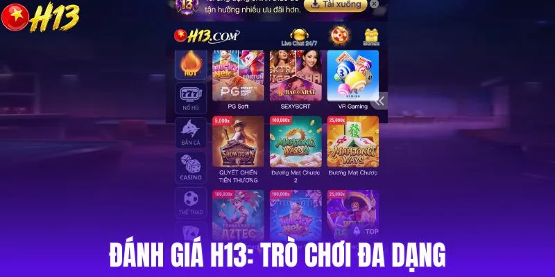 Đánh giá H13: Trò chơi đa dạng