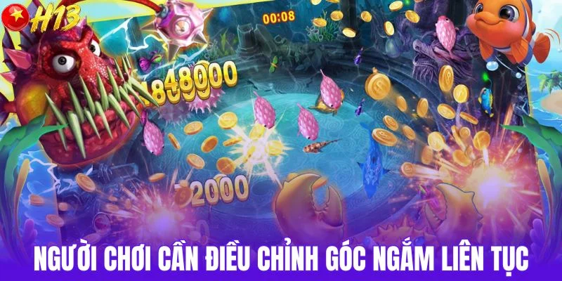Người chơi cần điều chỉnh góc ngắm liên tục