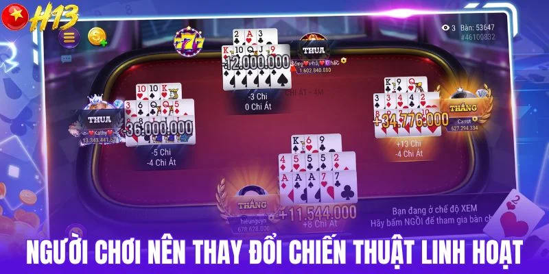 Người chơi nên thay đổi chiến thuật linh hoạt
