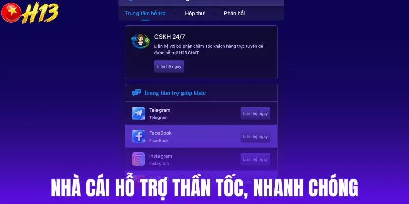 Nhà cái hỗ trợ thần tốc, nhanh chóng