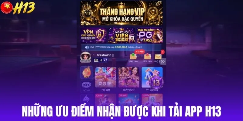 Những ưu điểm nhận được khi tải app H13